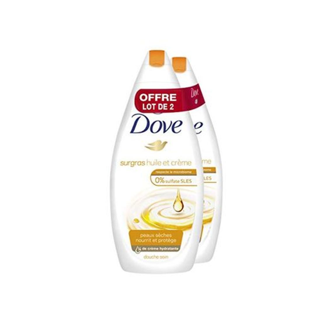 Product Dove Gel Douche Surgras Sans Sulfates, Huile et Crème pour Peaux Sèches