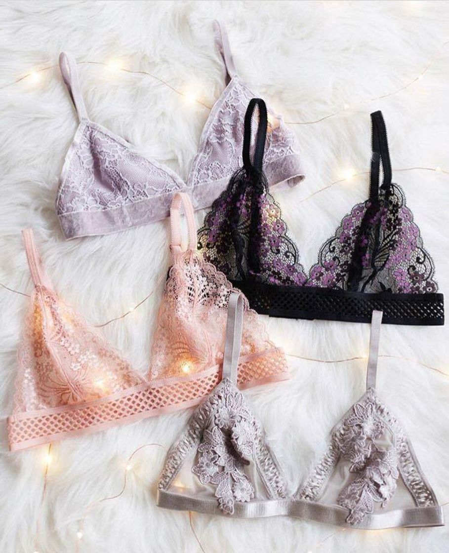 Social Out From Under Esmeralda Lace Triangle Bra | Urban Outfitters