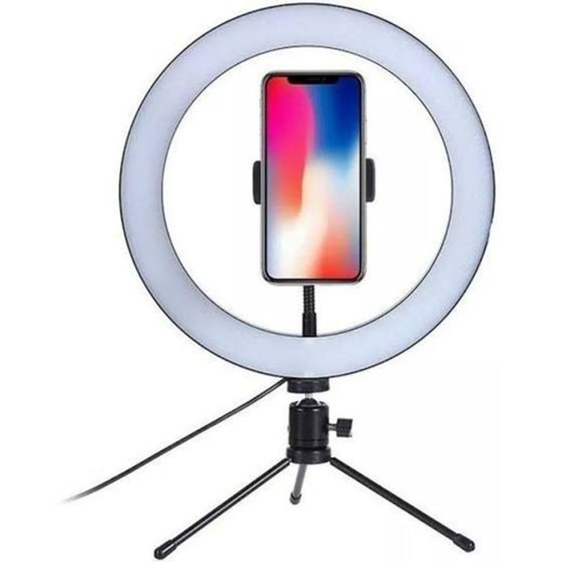 Moda Ring Light Iluminador 26cm Com Tripé E Suporte De Celular