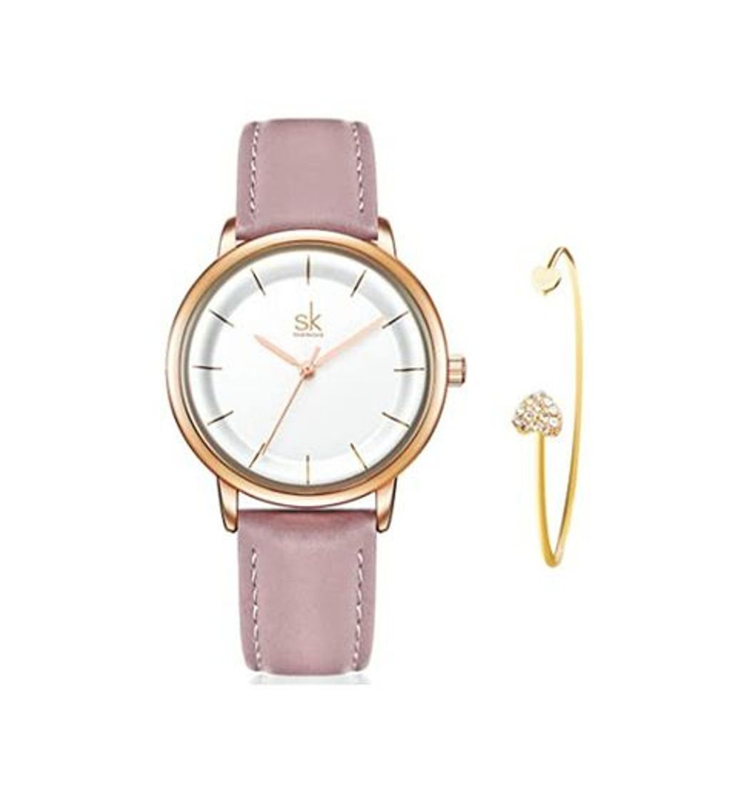 Product SHENGKE Relojes de Mujer Banda de Cuero Relojes de Cuarzo Vestido para Mujer Reloj de Pulsera