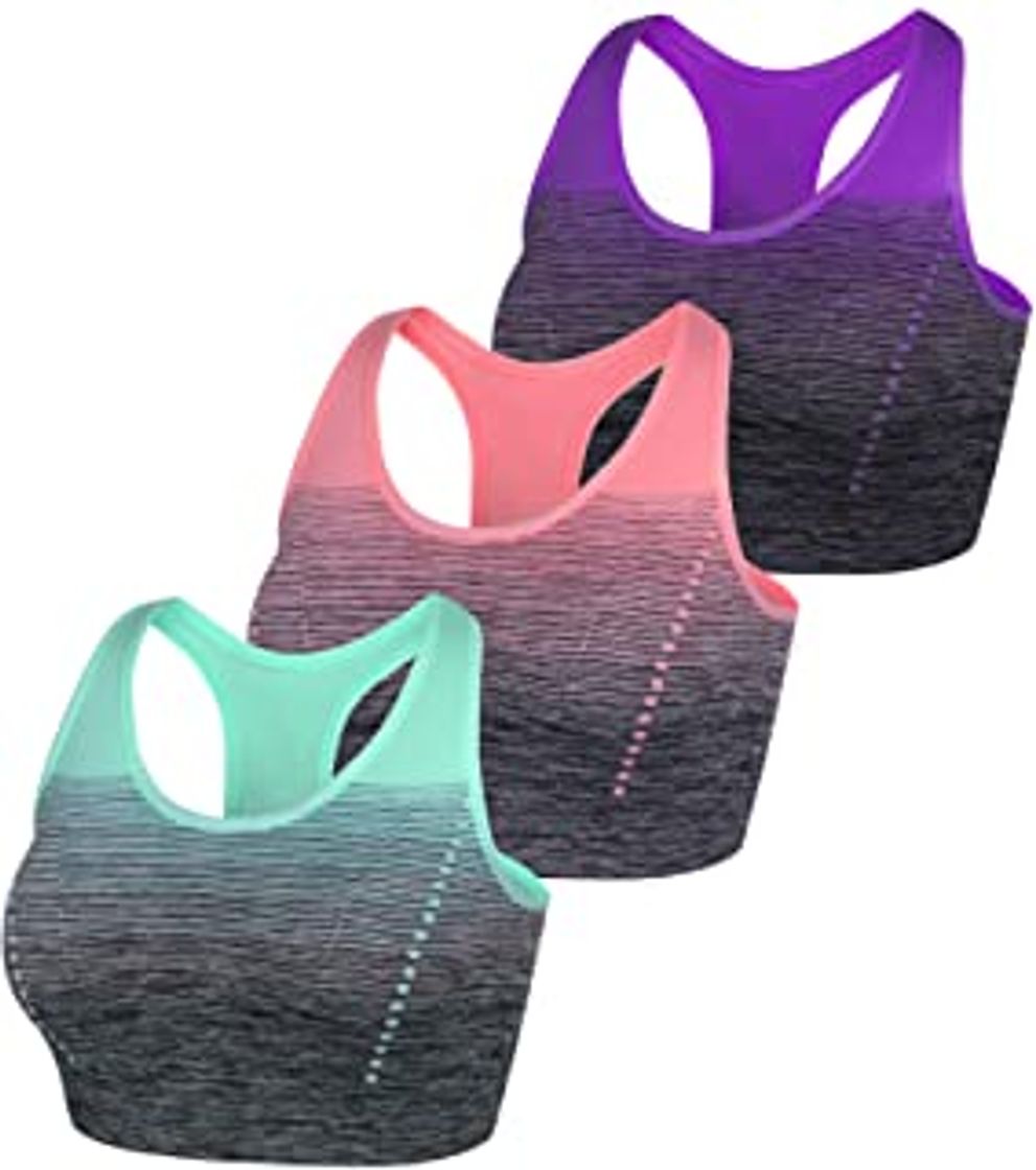 Social Sykooria Sujetador de Entrenamiento para Mujer Sujetador Deportivo Acolchado Deportivo de Alto Impacto sin Tirantes con Espalda Descubierta Crop Top para Gimnasio Yoga Running