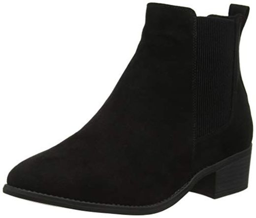 New Look Wide Foot Bib, Botines para Mujer, Negro