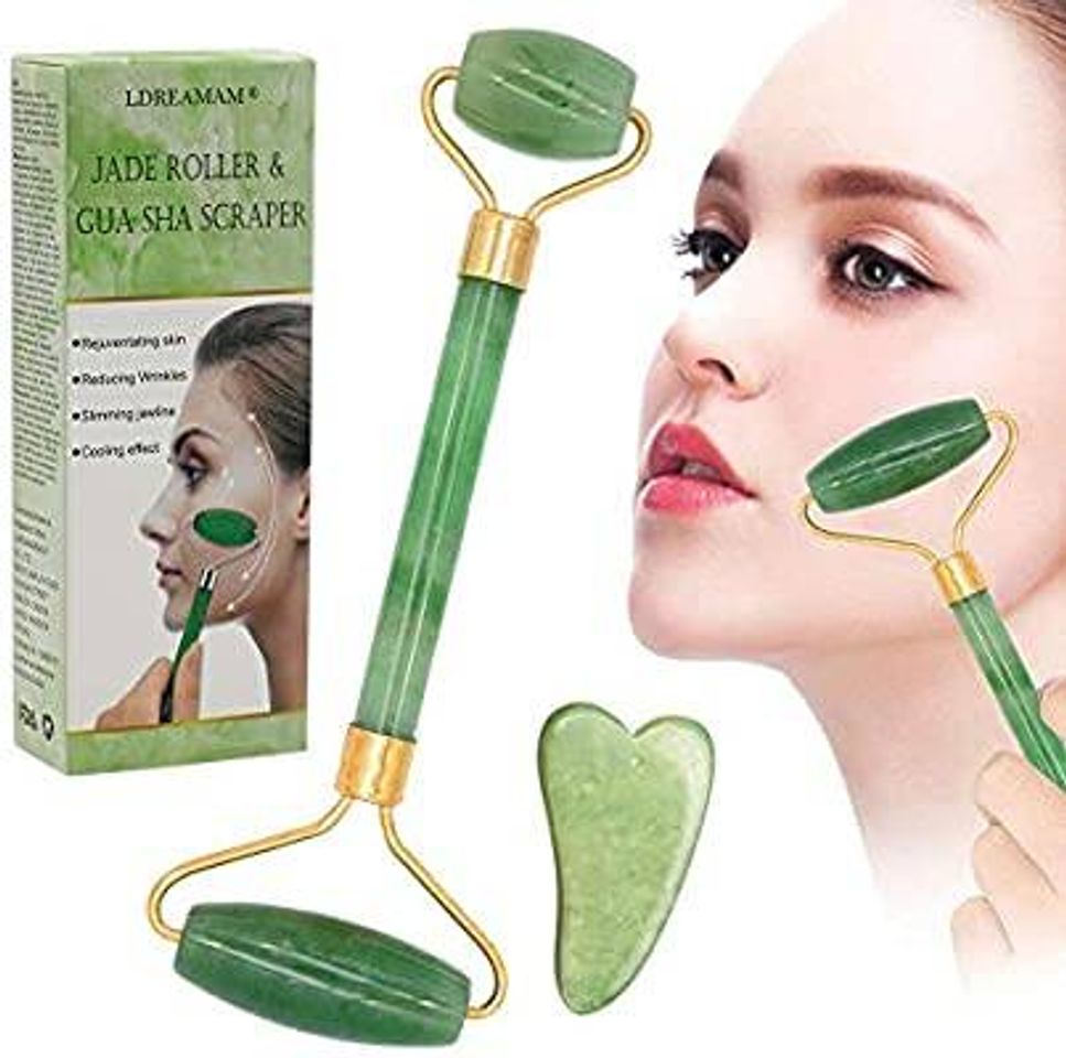 Fashion Rodillo De Jade,Facial Masaje Piedra Gua Sha Jade, Masajeado