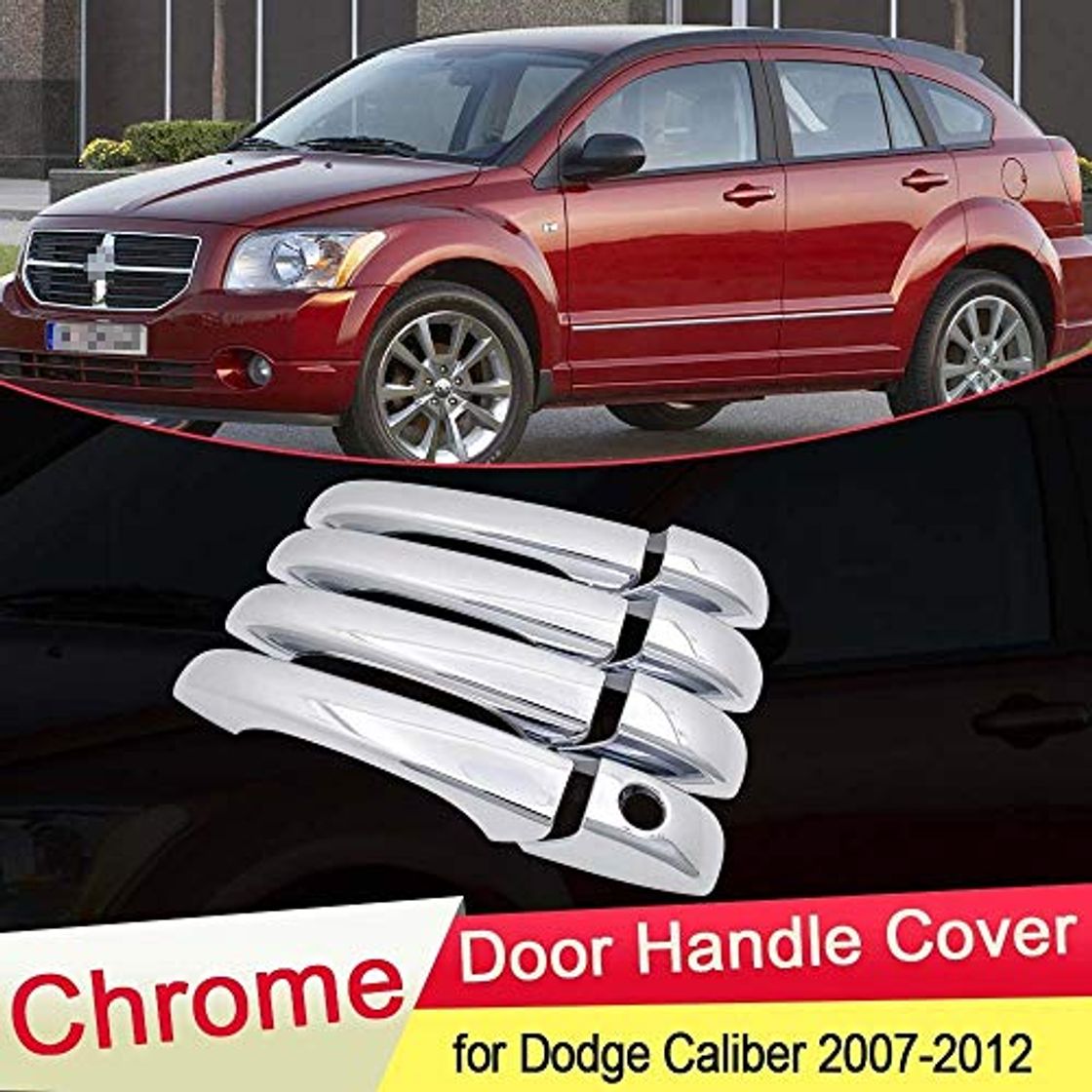 Product SHENYI Accesorios para automóviles Manija de puert for Dodge Caliber 2007 2008 2009 2010 2011 2012 manija de Puerta del Cromo de la Cubierta Exterior del Ajuste de Captura de Coche Que l