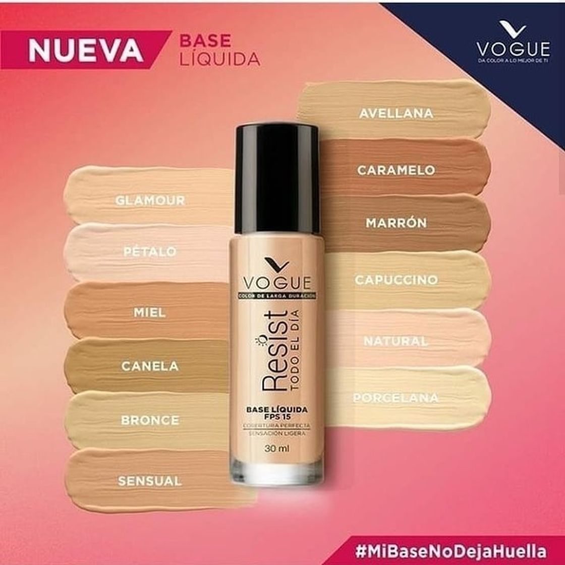 Producto Base liquida de maquillaje Resist de larga duración