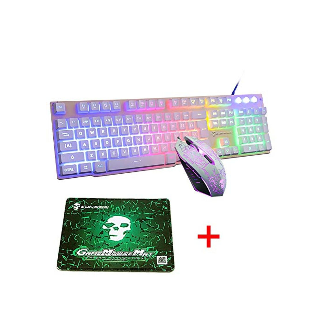 Product UrChoiceLtd Arco Iris Retroiluminado Ergonómico Teclado De Juego USB