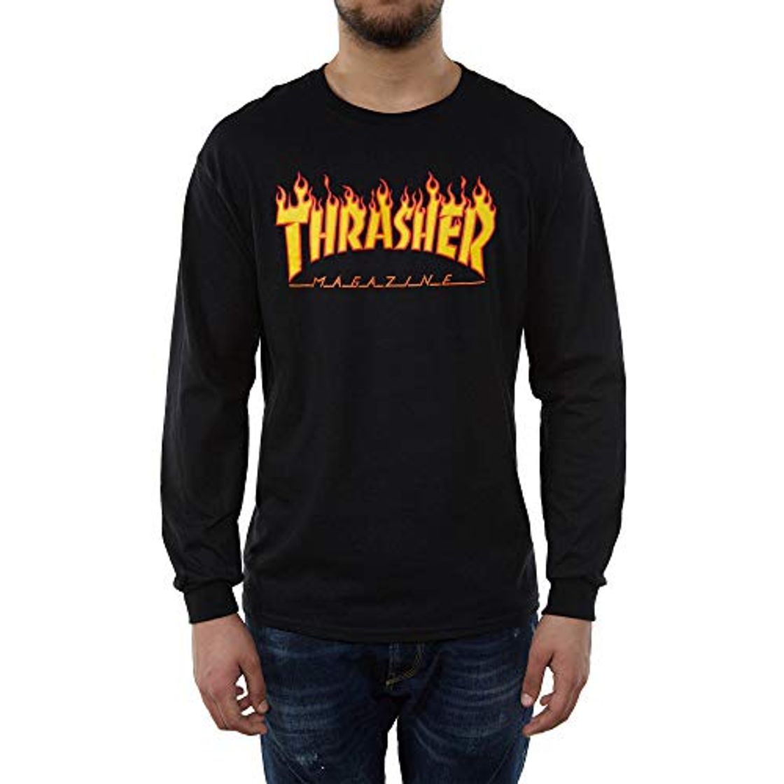 Fashion THRASHER Flame Long Sleeve Camiseta De Manga Larga