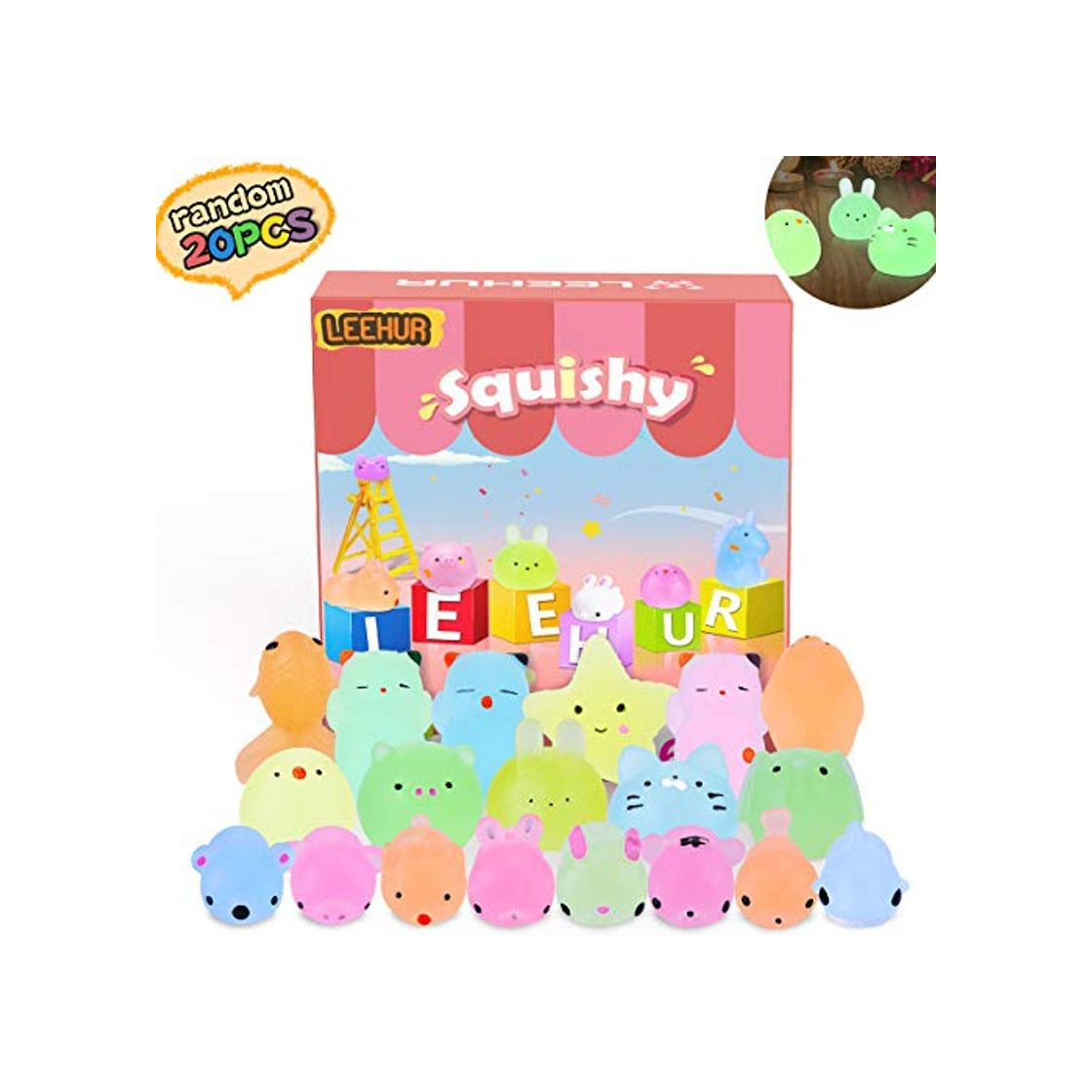 Product Mini Squishy Fluorescentes Kawaii Squishys Lindos Juguete Suave de Alivio de Estrés,