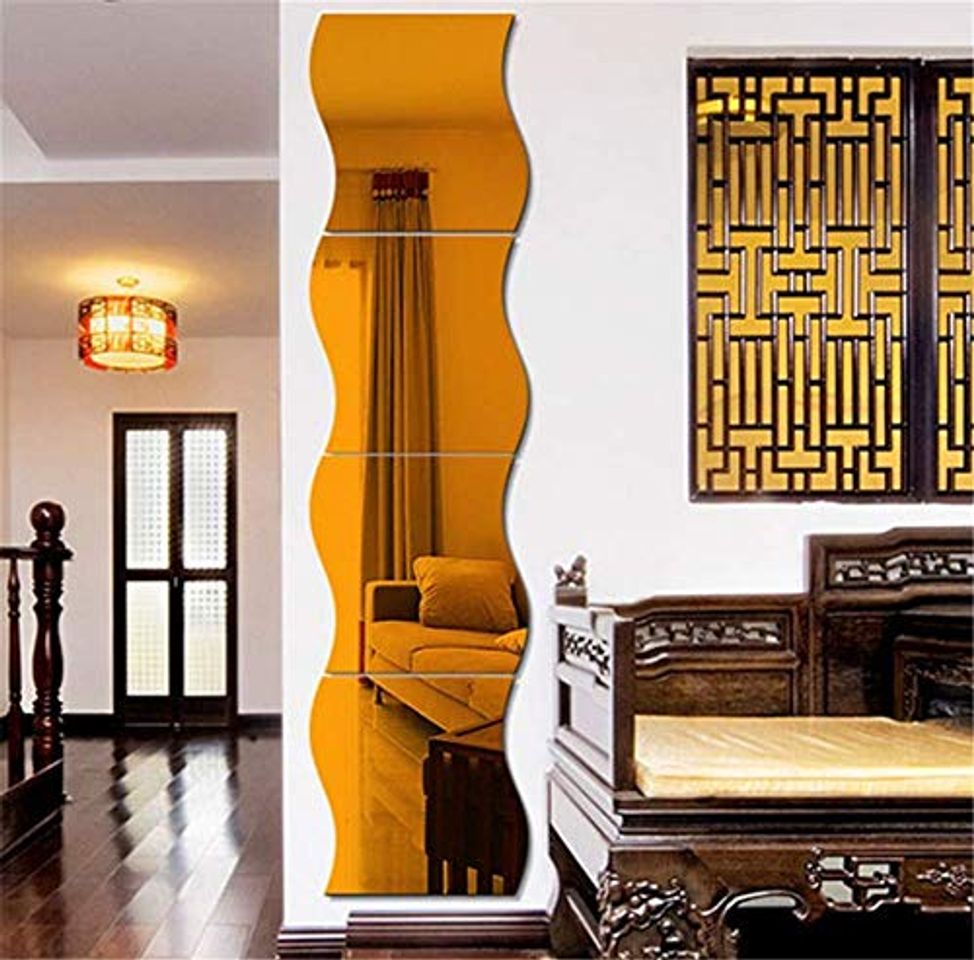 Social Onduladas engomadas de la pared del espejo 3D