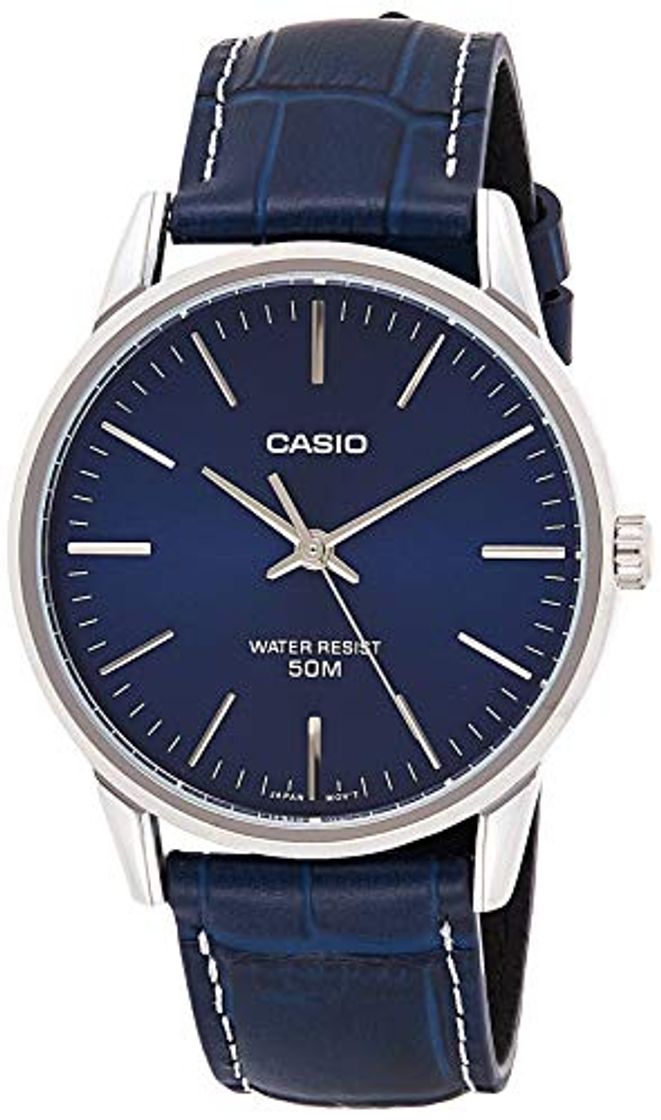Social Casio Reloj Analógico para Hombre de Cuarzo con Correa en Cuero MTP