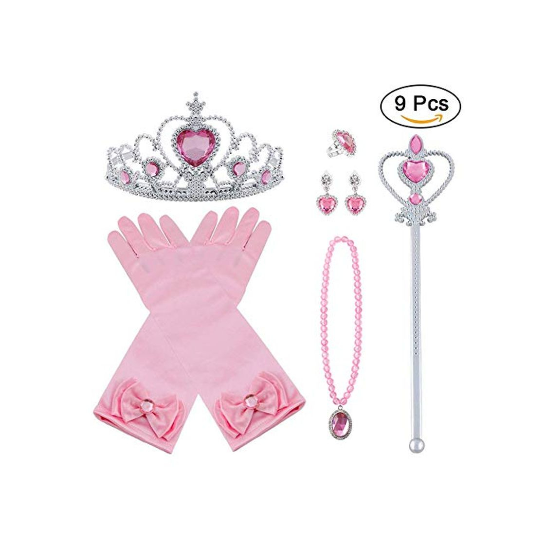 Products Vicloon 9Pcs Princesa Vestir Accesorios Regalo Conjunto de Belleza Corona Sceptre Collar