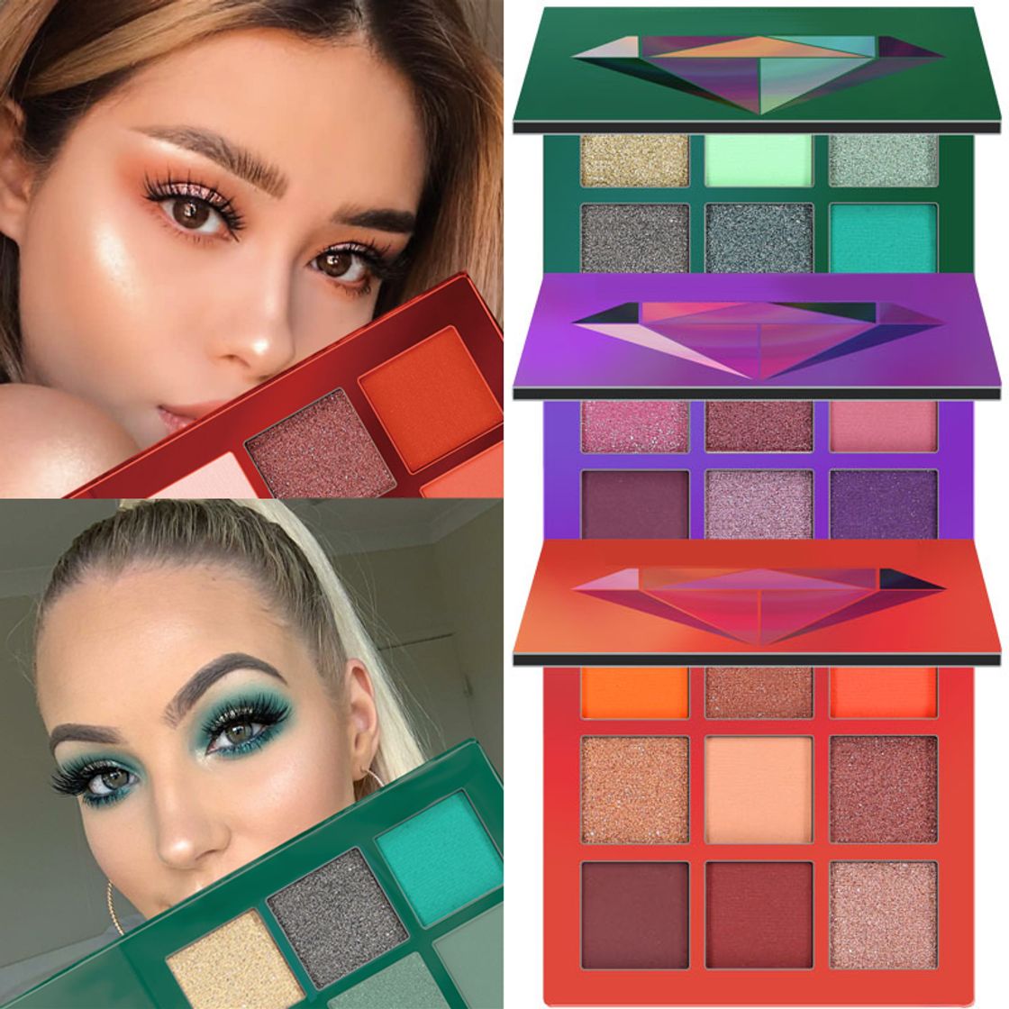 Social Nuevo 1pc 9 Color belleza cristal maquillaje sombra de ojos 
