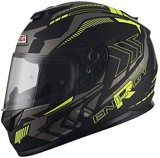 NZI - Casco Fusion Energy Negro-Amarillo Mate HOMOLOGADO