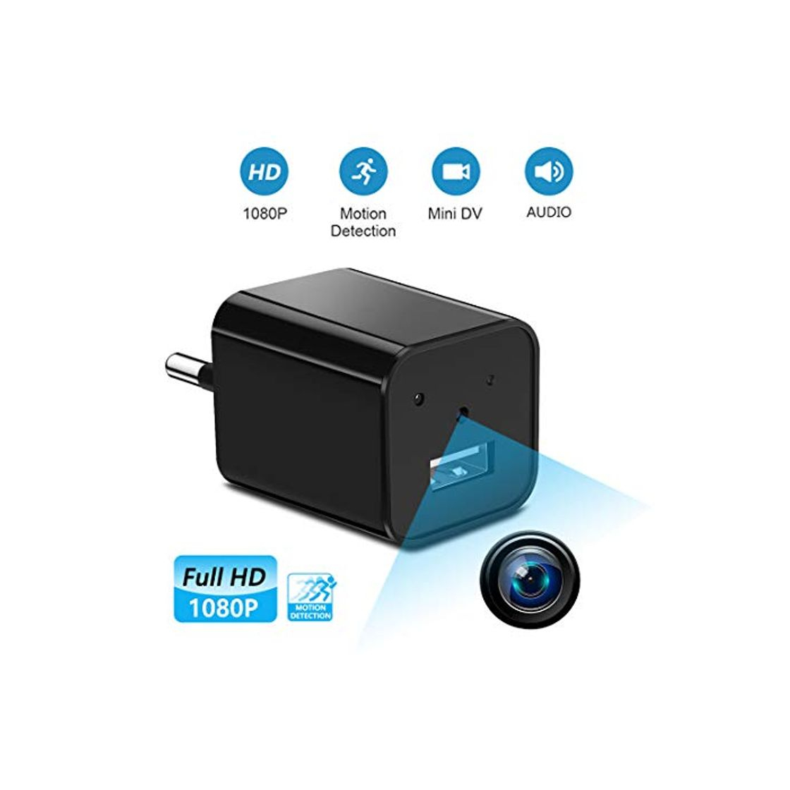 Social Supoggy Mini Cámara Espía 1080P Portátil Cámara Oculta Cámara Detector de Movimiento