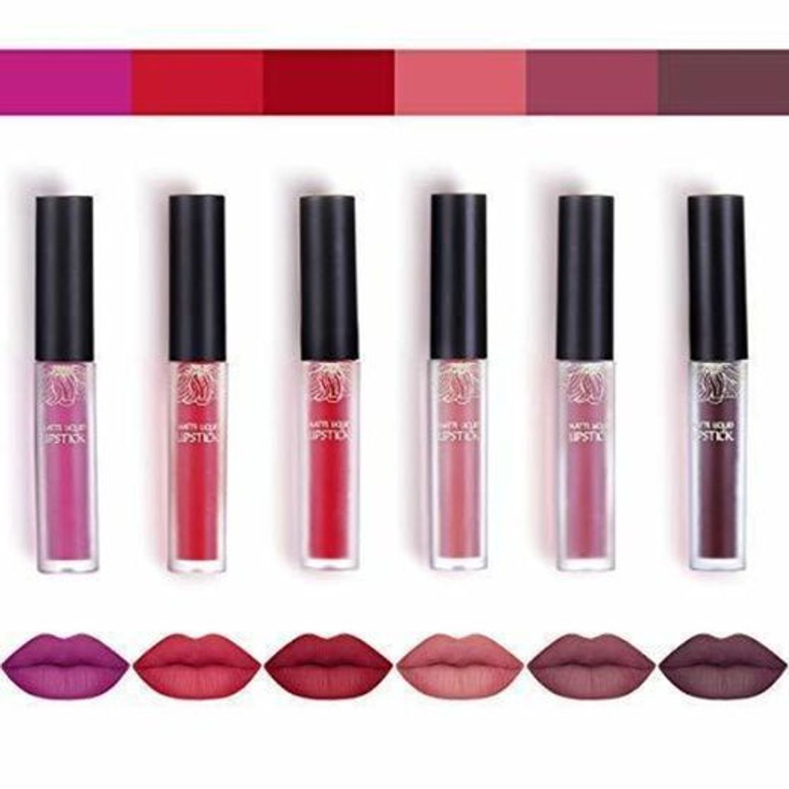 Belleza Luckyfine 6 Piezas Lápiz Labial Líquido Mate de Larga Duración Kit de