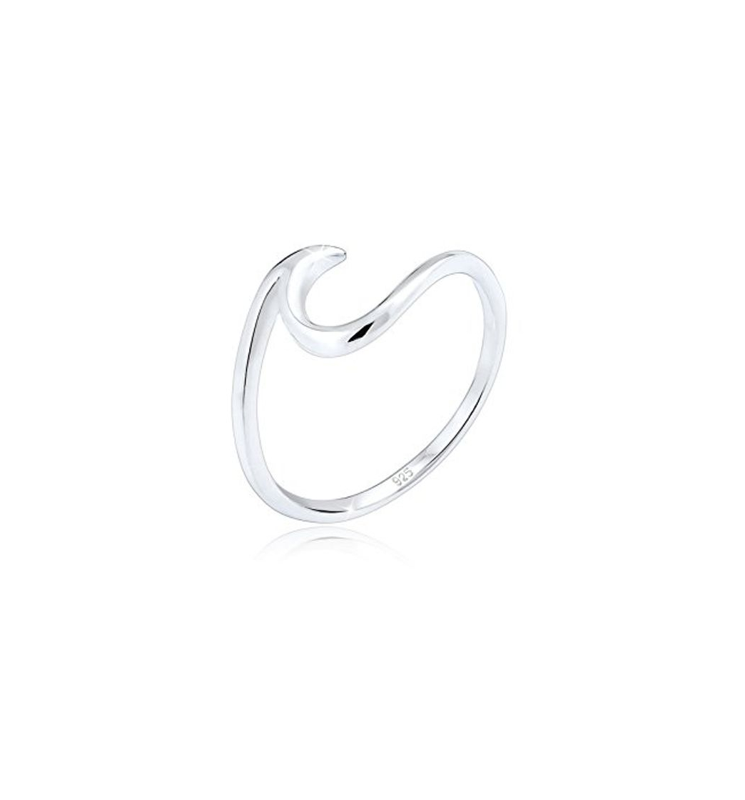 Social Elli Anillo para Mujer en forma de olas marinas en plata esterlina