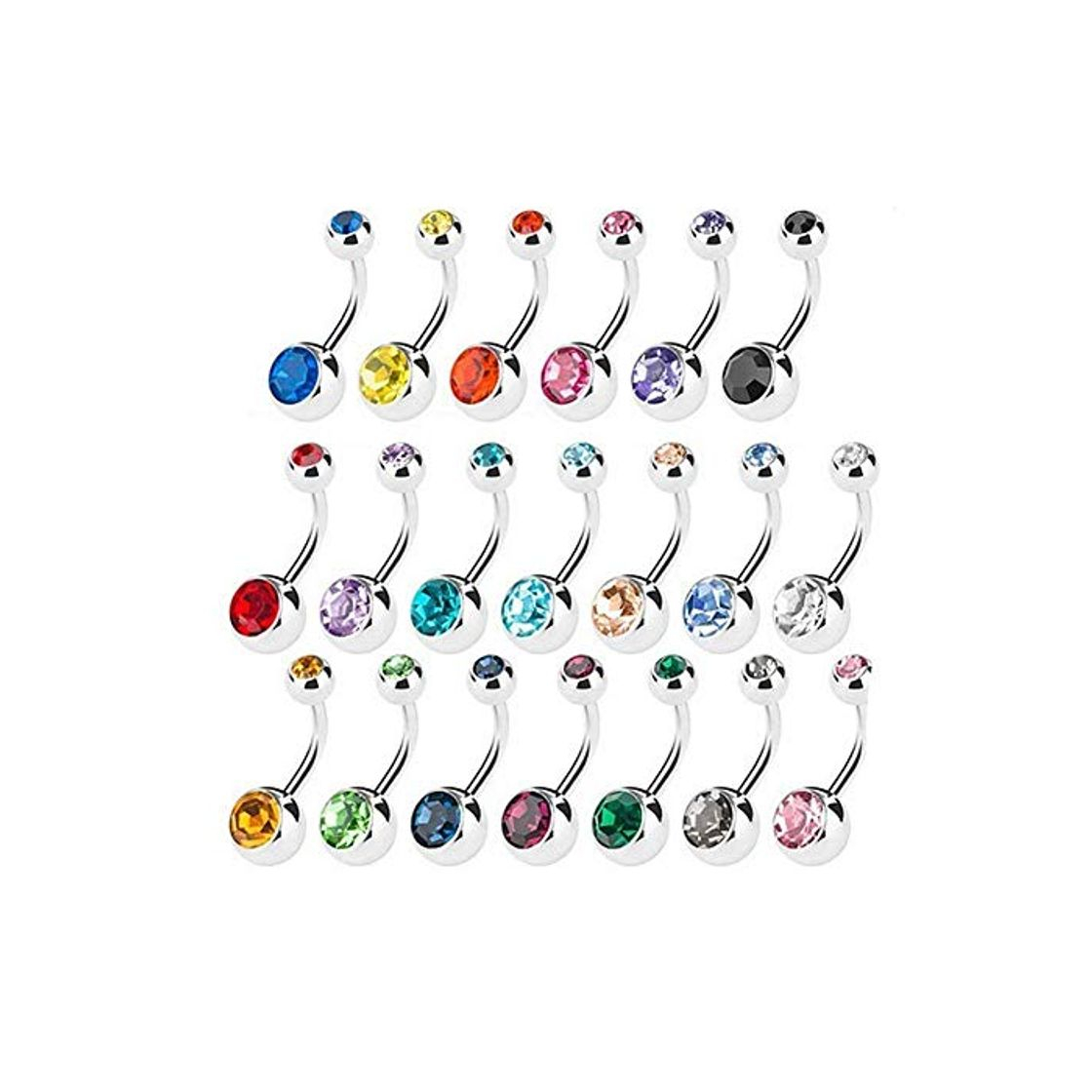 Social Amaza 20pcs piercing ombligo titanio brillante Joyería mujer