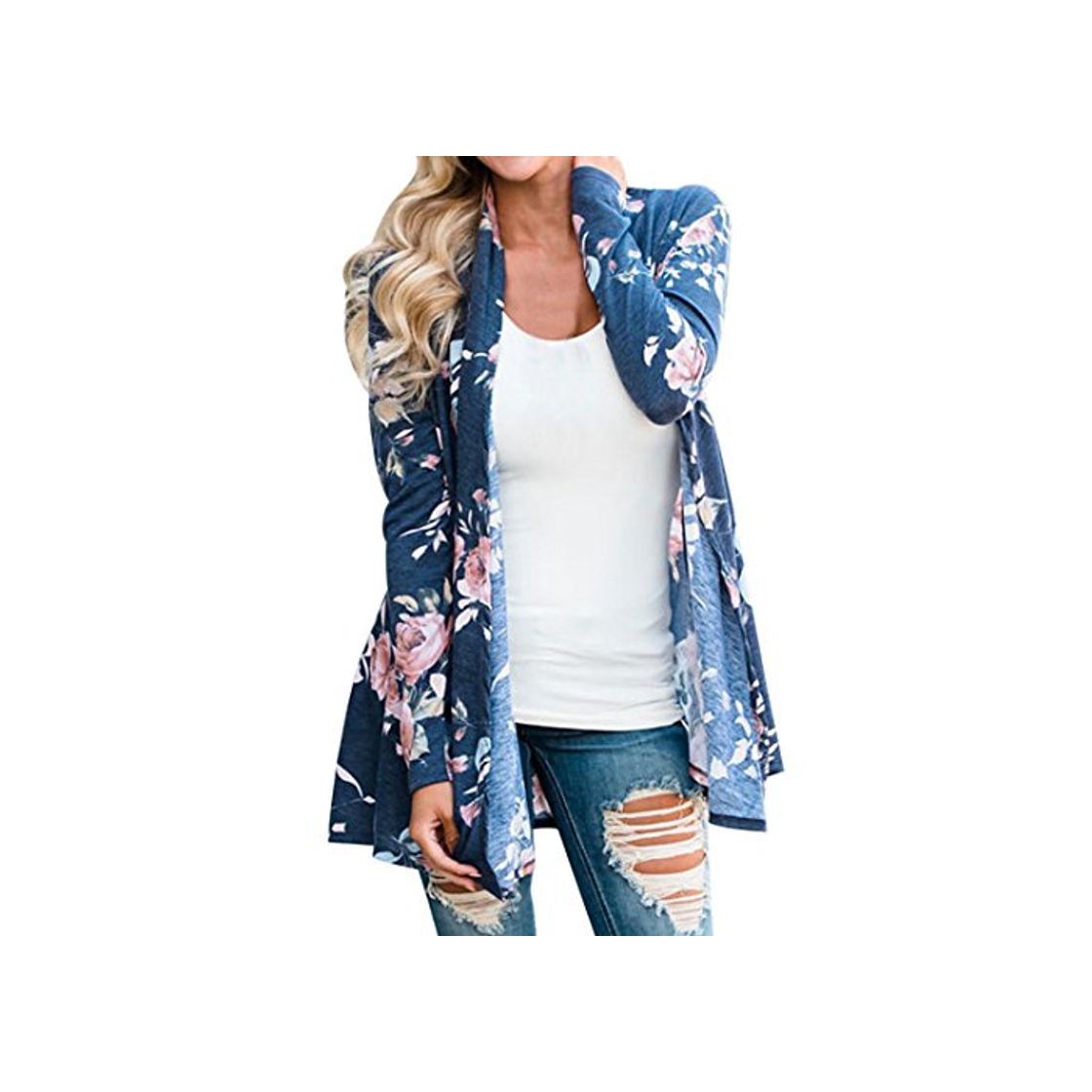 Producto DEELIN Chaqueta De Manga Larga De Flores para Mujer De Verano De