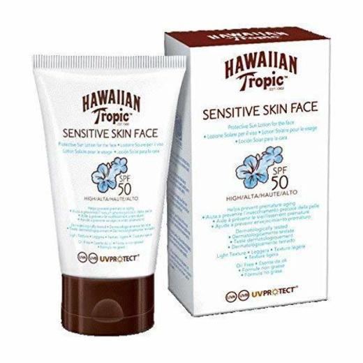 Hawaiian Tropic Sensitive Skin Face - Loción Solar Protectora para el Rostro