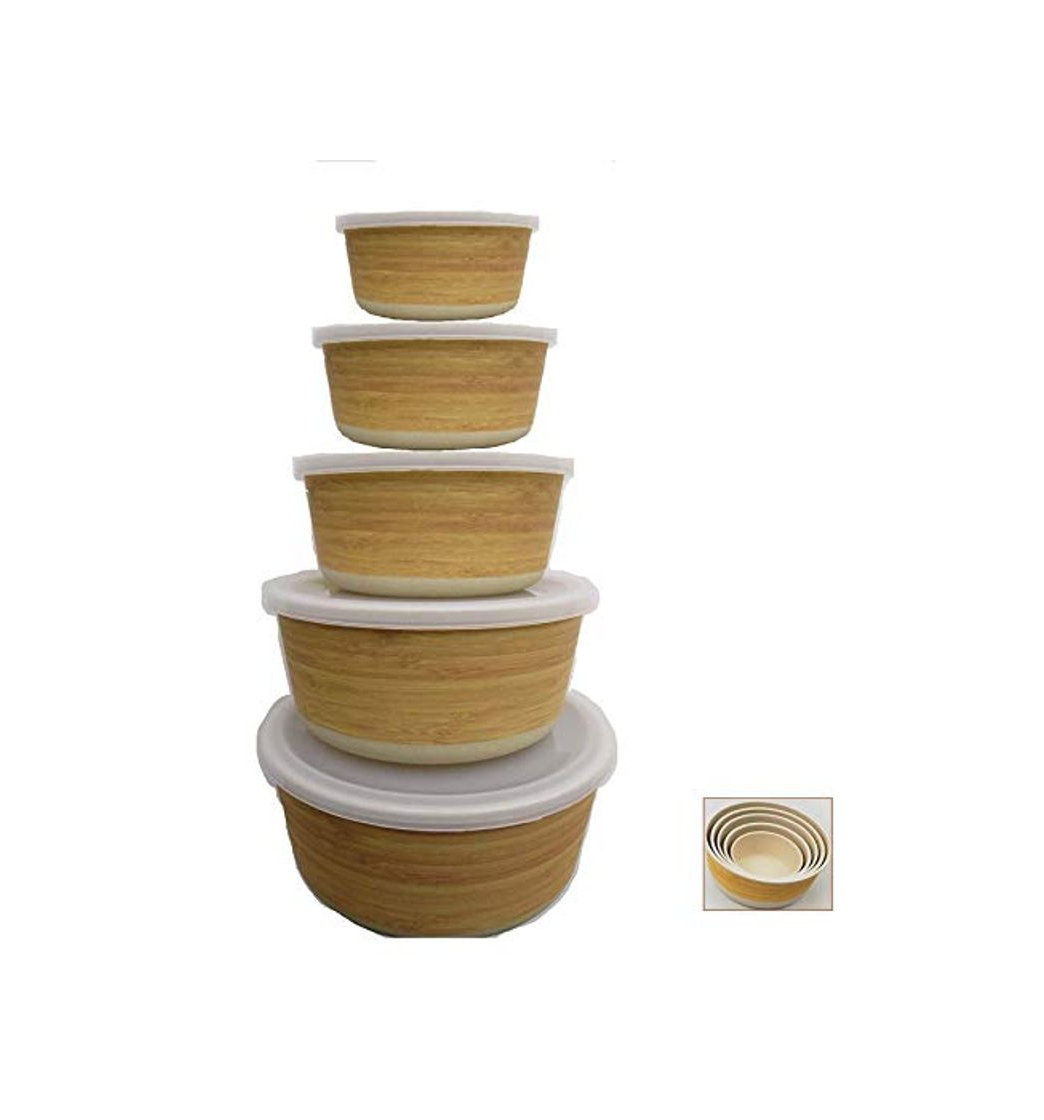 Social Tupper de Bambu ♻ 5 Tuppers de Fibra de Bambú Ecologicos -