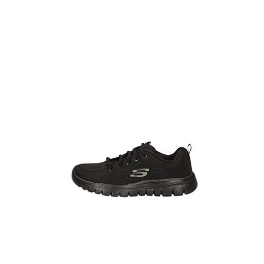 Skechers Women 12615 Low-Top Trainers, Black