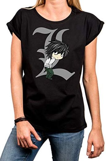 style3 L Death Note Camiseta para Mujer T-Shirt Anime Manga Yagami, Color