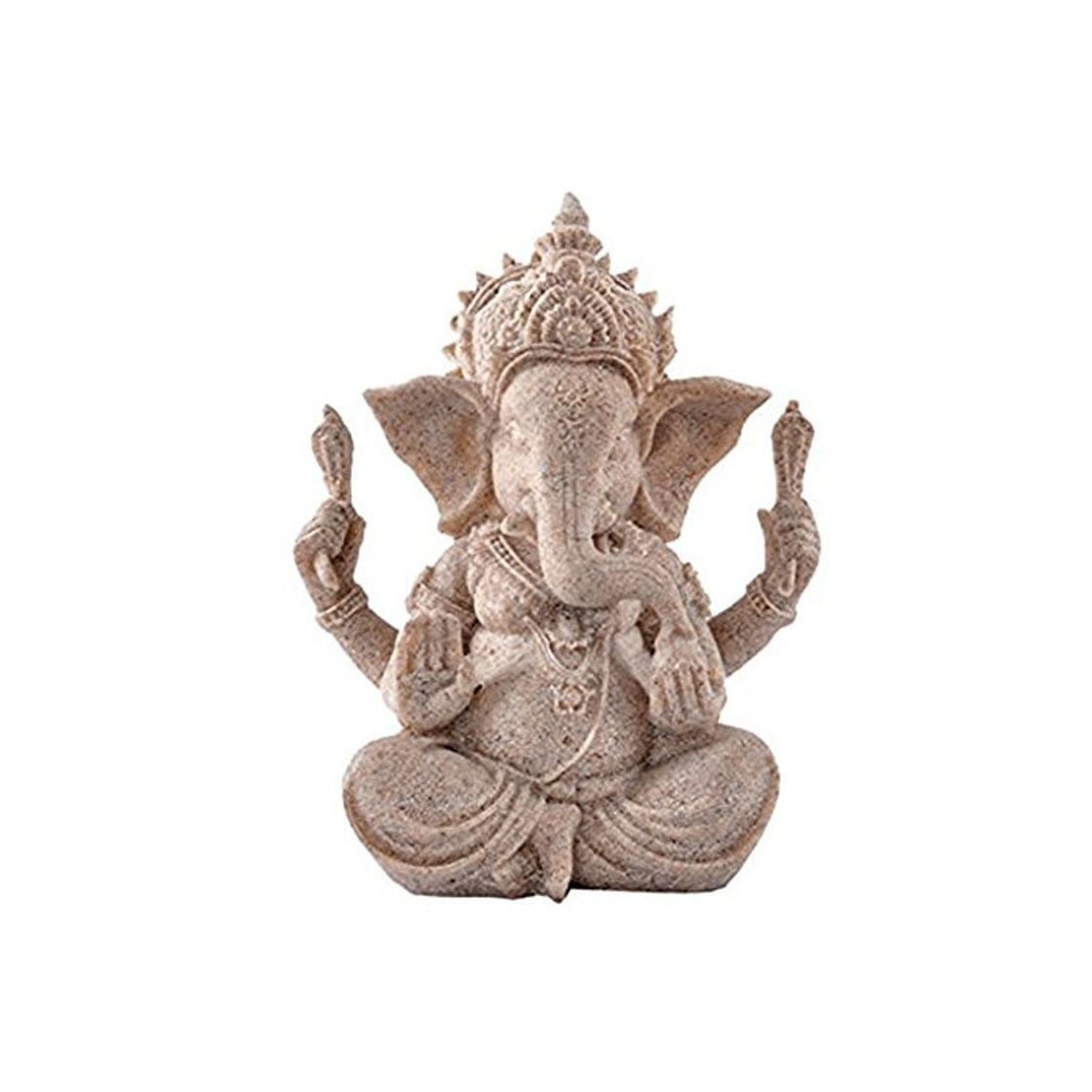 Social PIXNOR Estatua de elefante de Ganesha Buddha de piedra arenisca escultura estatuilla