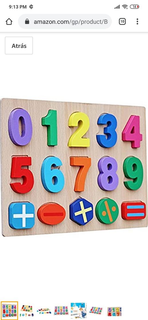 Moda Timy Kids Numbers - Puzzle de madera