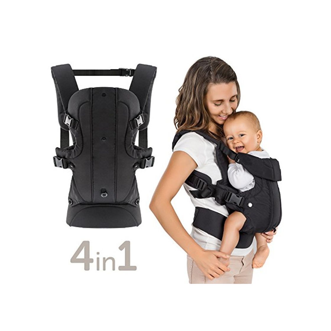 Social Fillikid - Mochila portabebés ergonómica 4 en 1 - Múltiples posiciones, crece