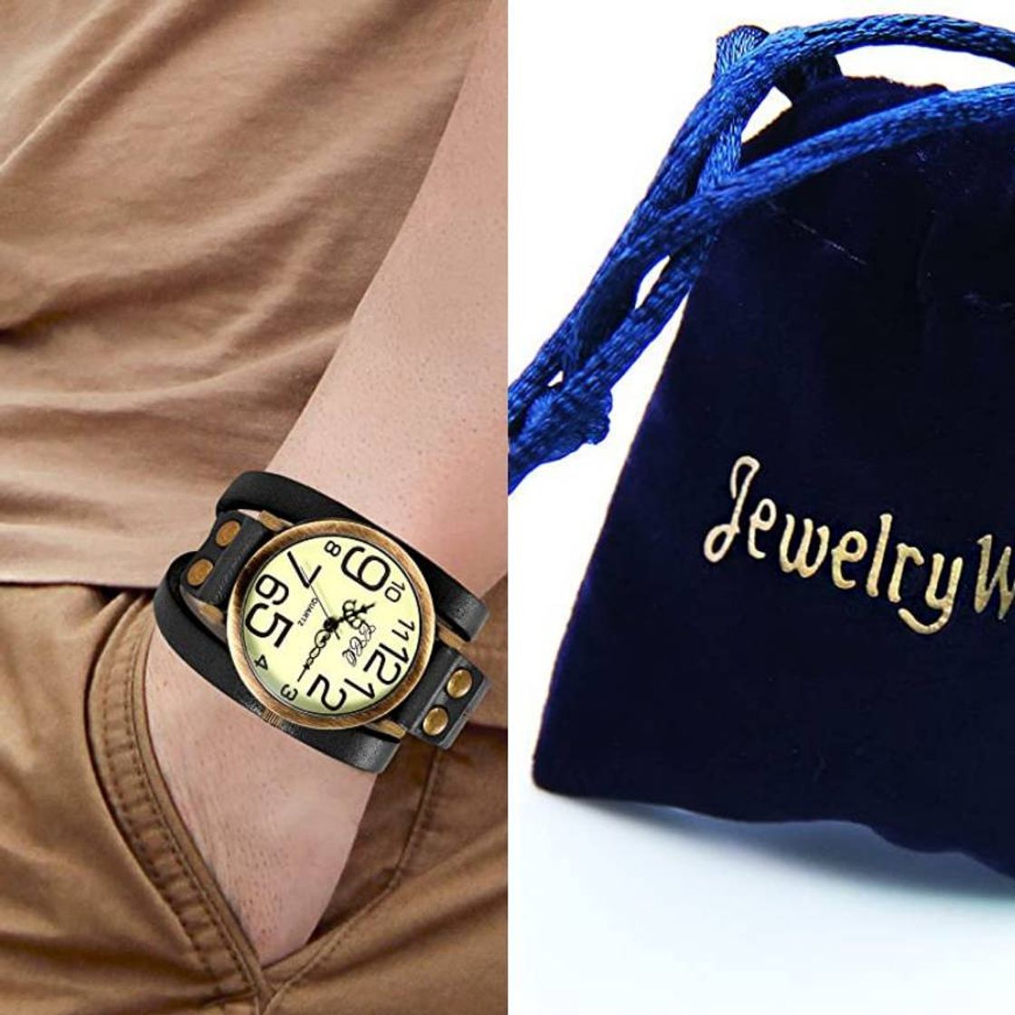 Social Pulsera reloj de cuero 💪