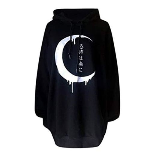 Reooly Popular Loose Gothic Punk Sudadera con Capucha de Manga Larga Pullover