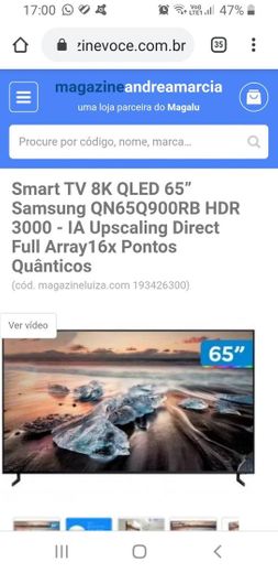 Smart TV 8K QLED 65” Samsung QN65Q900RB HDR 3000 - IA Upscal