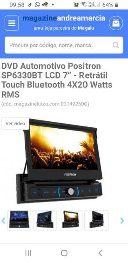 DVD Automotivo Positron SP6330BT LCD 7” - Retrátil Touch Blu