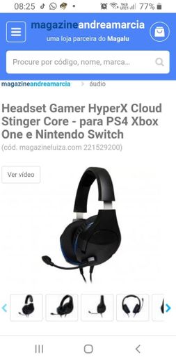 Headset Gamer HyperX Cloud Stinger Core - para PS4 Xbox One 