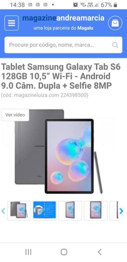 Tablet Samsung Galaxy Tab S6 128GB 10,5” Wi-Fi - Android 9.0