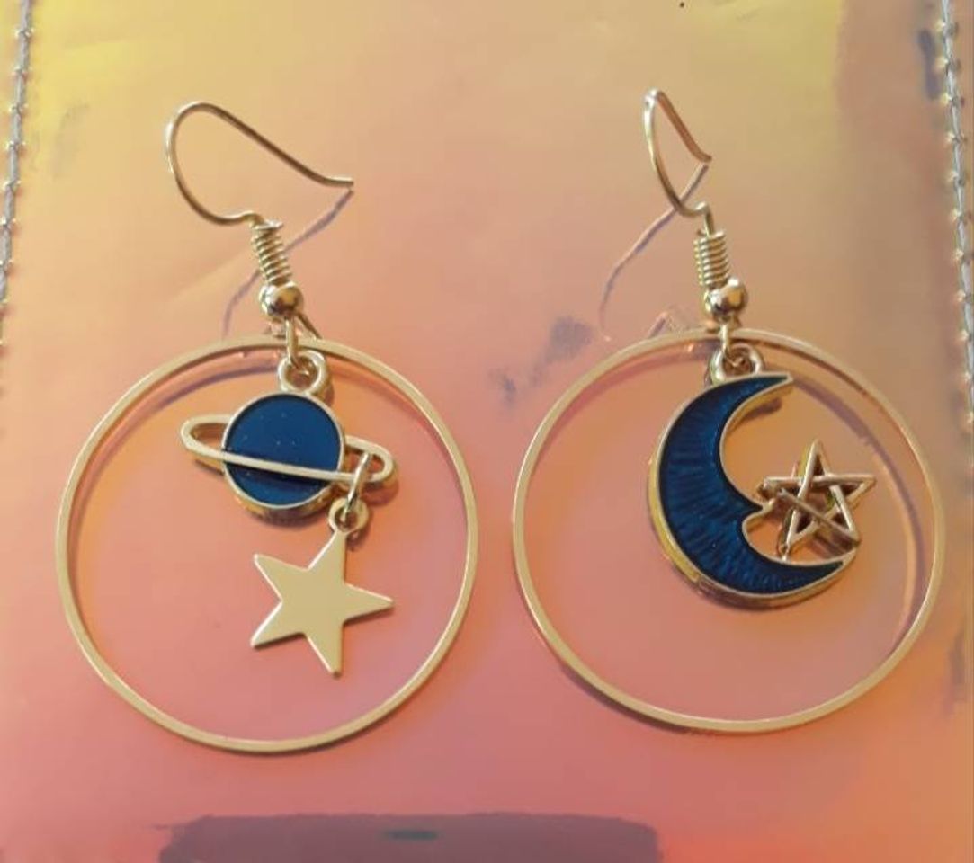 Moda Aretes Luna y Planeta 🌙🌌🌍