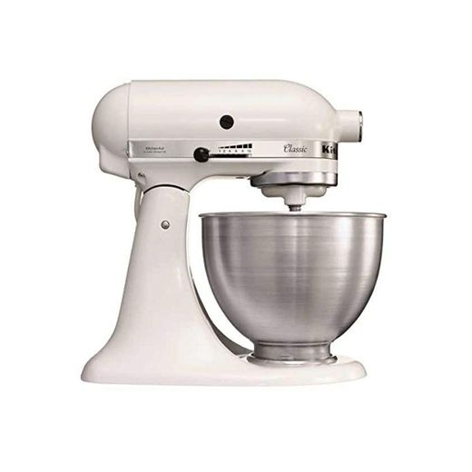 Kitchenaid 5K45SSEWH Serie Classic - Batidora amasadora multifunción