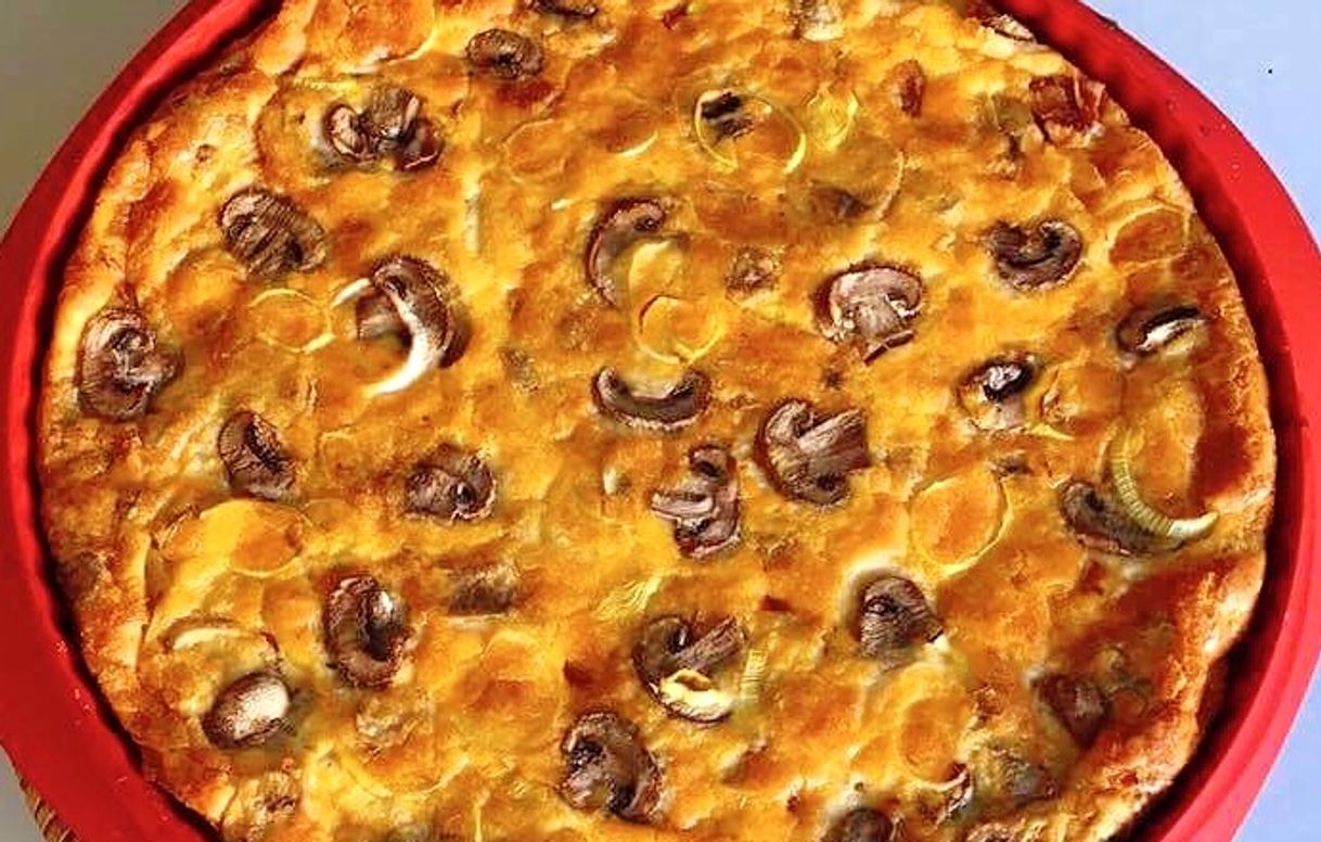 Moda Quiche de frango e cogumelos 