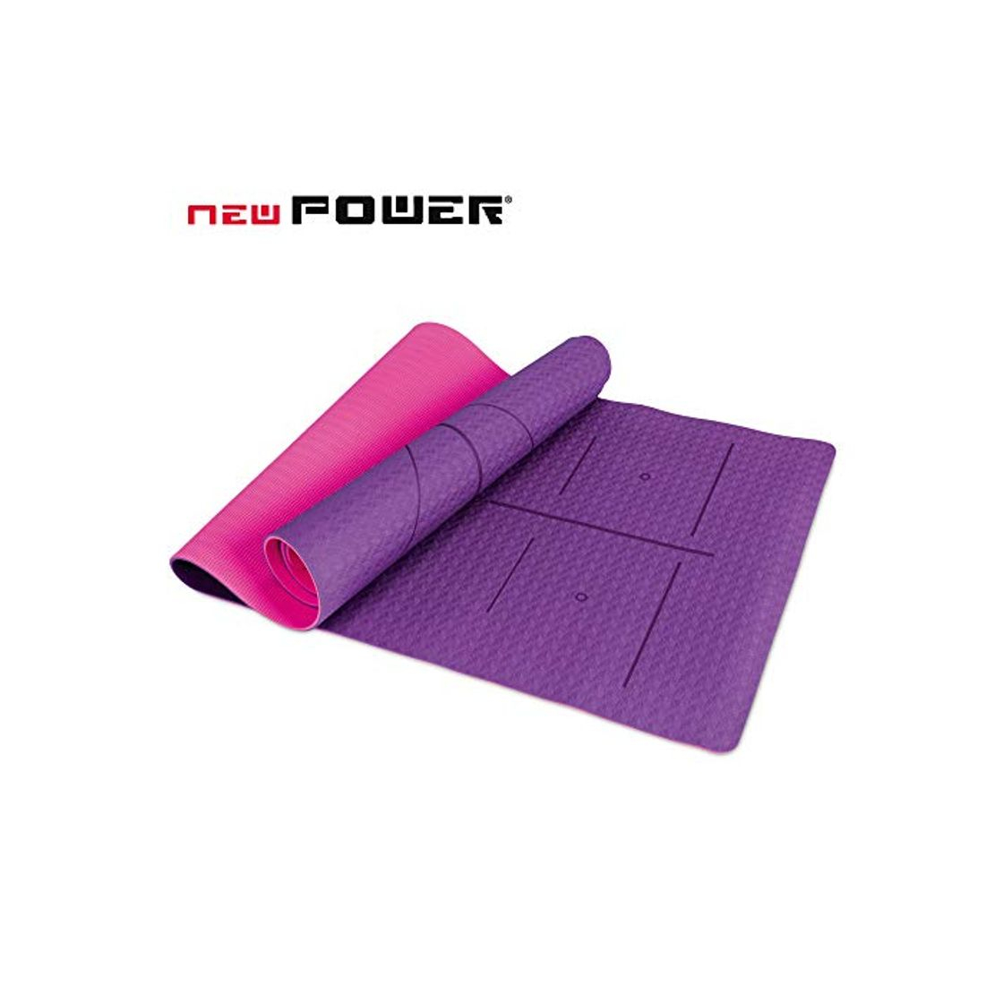 Social Dustgo Esterilla Yoga Colchoneta de Yoga Antideslizante con Material ecológico TPE con líneas corporales Yoga Mat diseñado para Entrenamiento y Entrenamiento físico