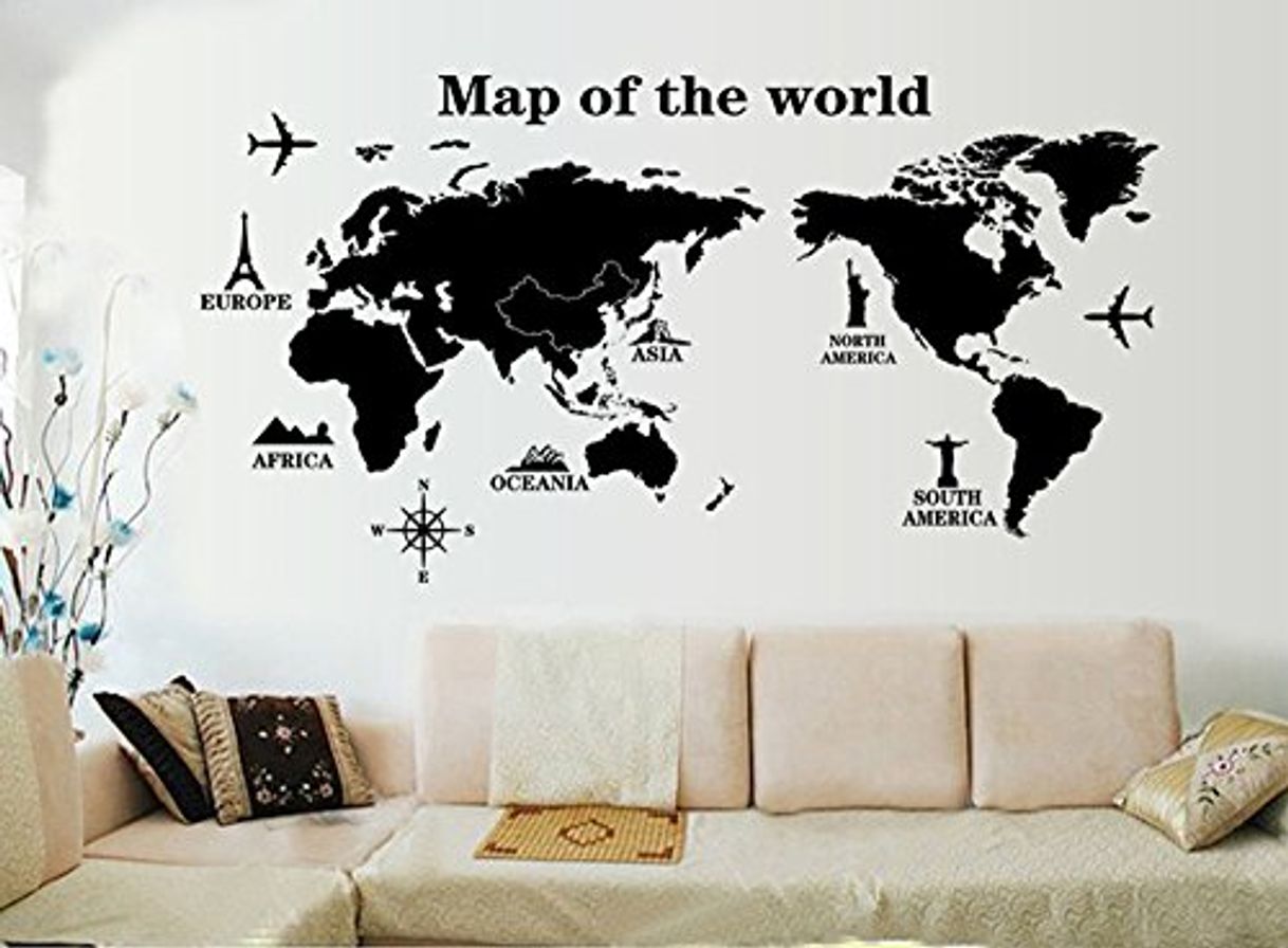 Product ufengke® "Vuelta Al Mundo Mapa del Mundo Pegatinas de Pared, Sala de