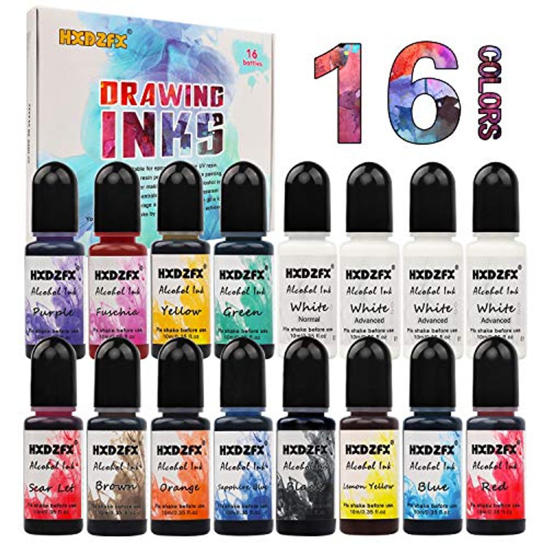 Product Alcohol Ink Set - 12 colores vibrantes de alta concentración de tinta