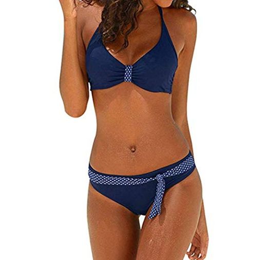 MORETIME Traje de baño de Gran tamaño para Mujer de Color sólido Relleno triángulo Bikini Sujetador Traje de baño Swimjupmsuit Beachwear Traje de baño Grueso