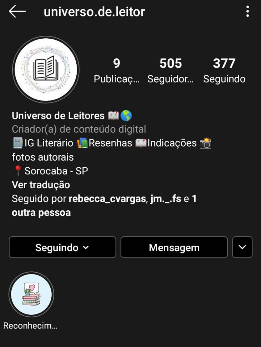 Social @universo.de.leitor