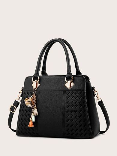 Tassel & Flower Charm Tote Bag | SHEIN USA