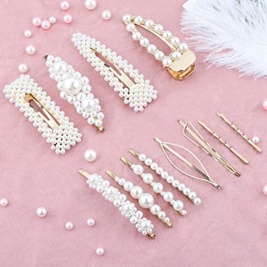 Pearl Hair Clip -12 PCS Pearl Hair Clip de Horquillas Horquillas Para