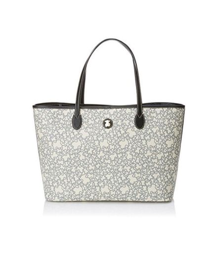 Tous Kaos Mini Lona, Bolso Totes para Mujer, Beige