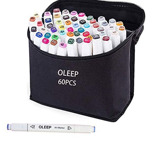 oleep 60 color Touch cinco arte dibujo marcadores de doble punta amplia