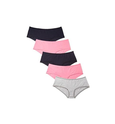 Marca Amazon - Iris & Lilly Culotte Mujer, Pack de 5, Multicolor