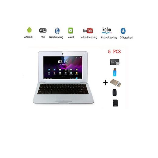 G-Anica® Netbook Ordenador portátil Android 4.4 (WIFI, 1.5GHz 512MB de RAM, 4GB