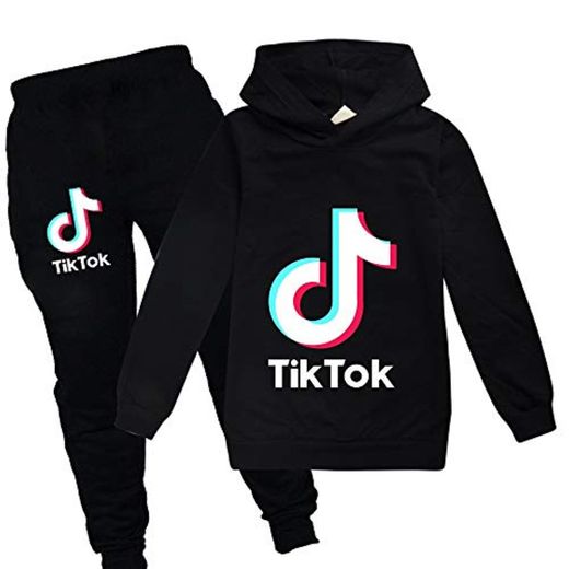 TIK Tok - Sudaderas con capucha unisex para niños Negro Negro